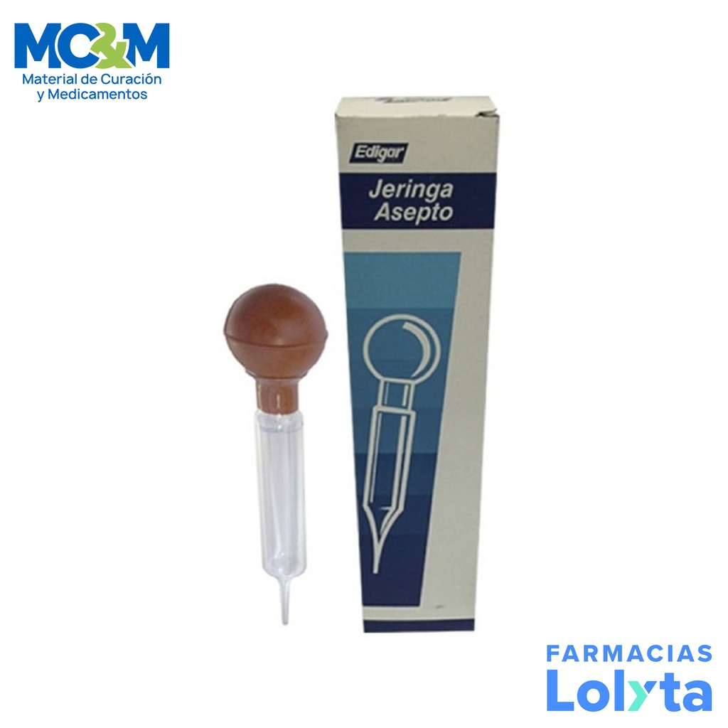 JERINGA ASEPTO DE IRRIGACION VIDRIO 60 ML EDIGAR