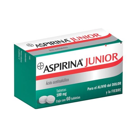 ASPIRINA JUNIOR 100 MG C/60 TAB ACIDO ACETILSALICILICO LAB BAYER