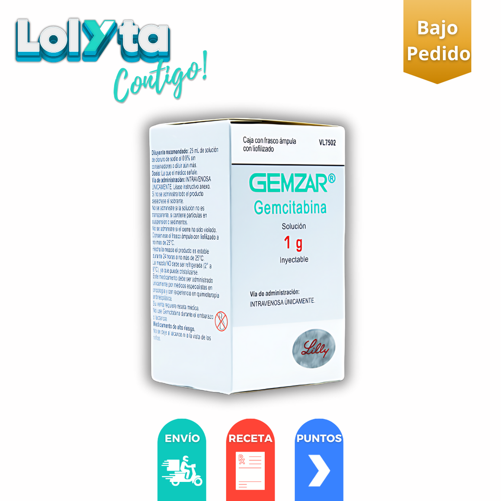 GEMCITABINA SOL INY 1 G C/1 FCO AMPULA