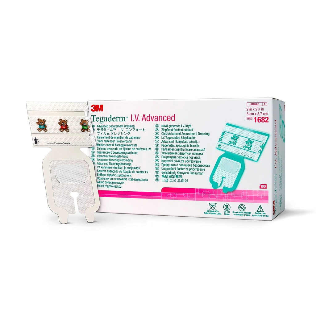 [861] TEGADERM IV ADVANCED 5 X 5.7 CM APOSITO DE FIJACION PEDIATRICO C/100 PZAS REF 1682 3M (OSITOS)