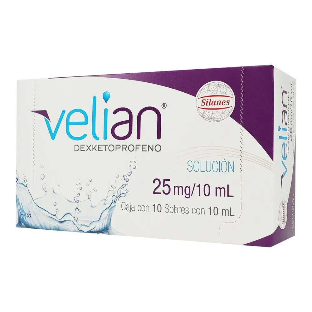 VELIAN SOL ORAL 25 MG/10 ML C/10 SOBRES DEXKETOPROFENO LAB SILANES