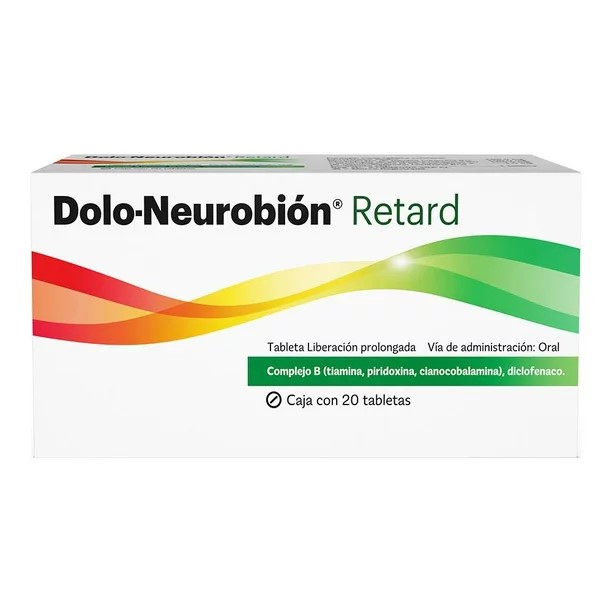 DOLO-NEUROBION RETARD 100/100/100/1 MG C/20 TAB LP DICLOFENACO COMPLEJO B (TIAMINA PIRIDOXINACIANOCOBALAMINA) LAB MERCK