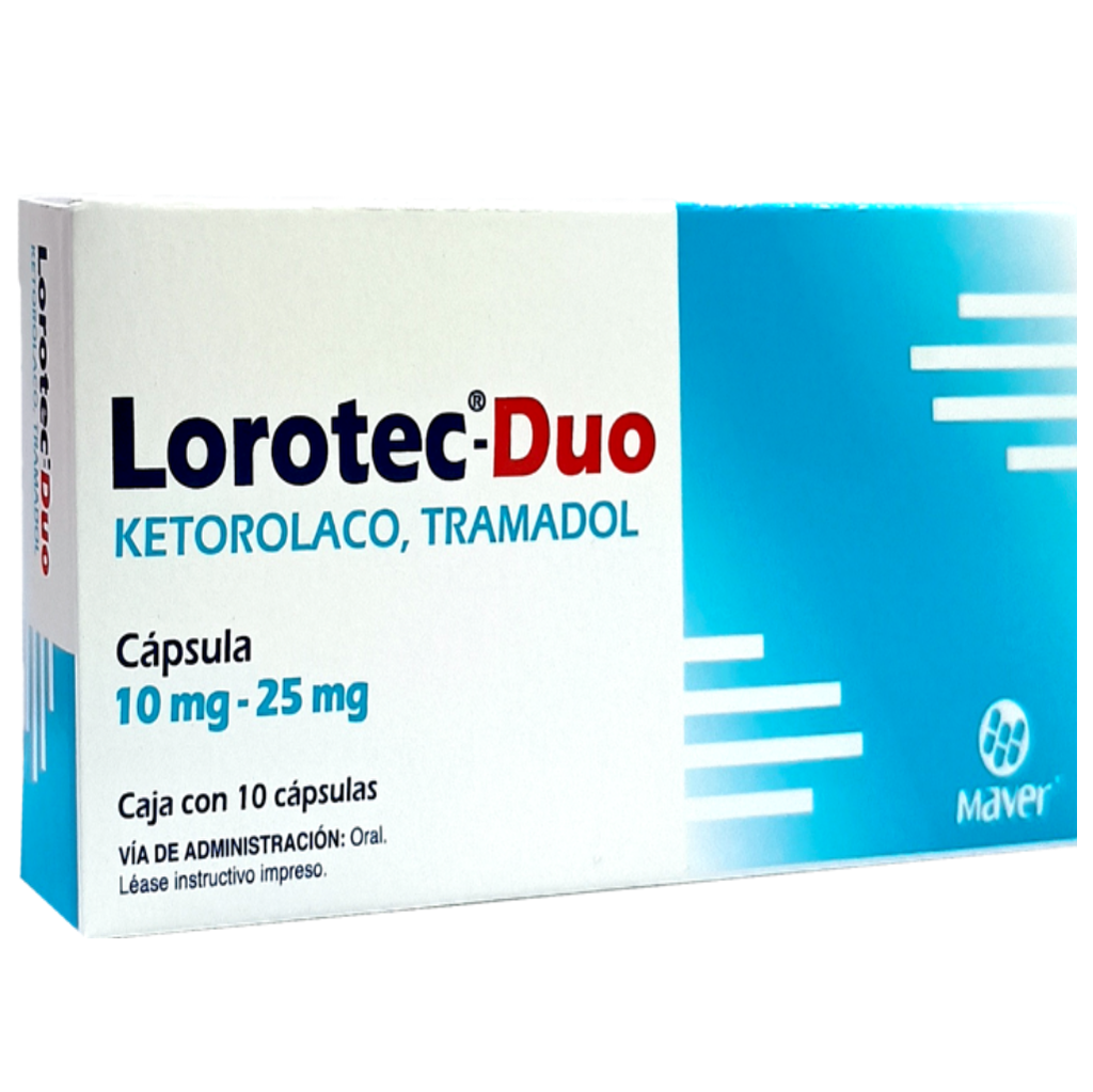 KETOROLACO TRAMADOL 10/25 MG C/10 CAP LOROTEC-DUO LAB MAVER