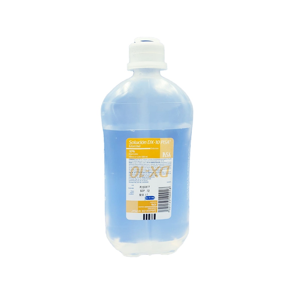 GLUCOSA 10% SOL INY 500 ML SOLUCION DX-10 LAB PISA