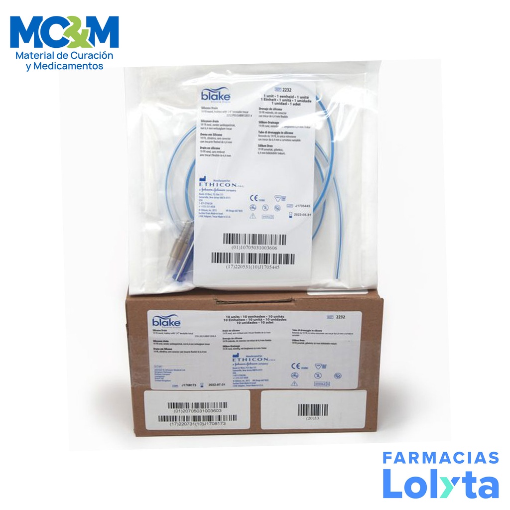 DRENAJE BLAKE SILICON 19FR C/TROKAR REF 2232 JOHNSON