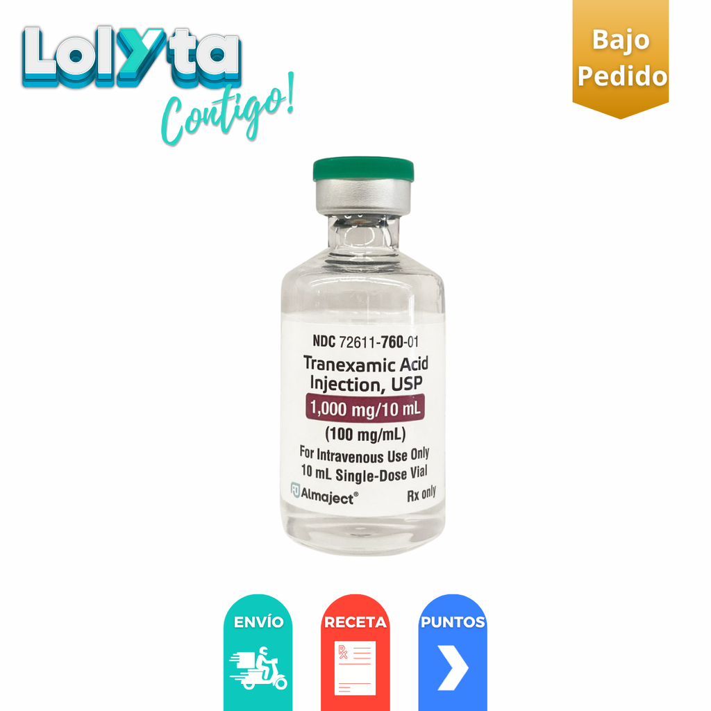 ACIDO TRANEXAMICO SOL INY 1G/10ML AMPULA