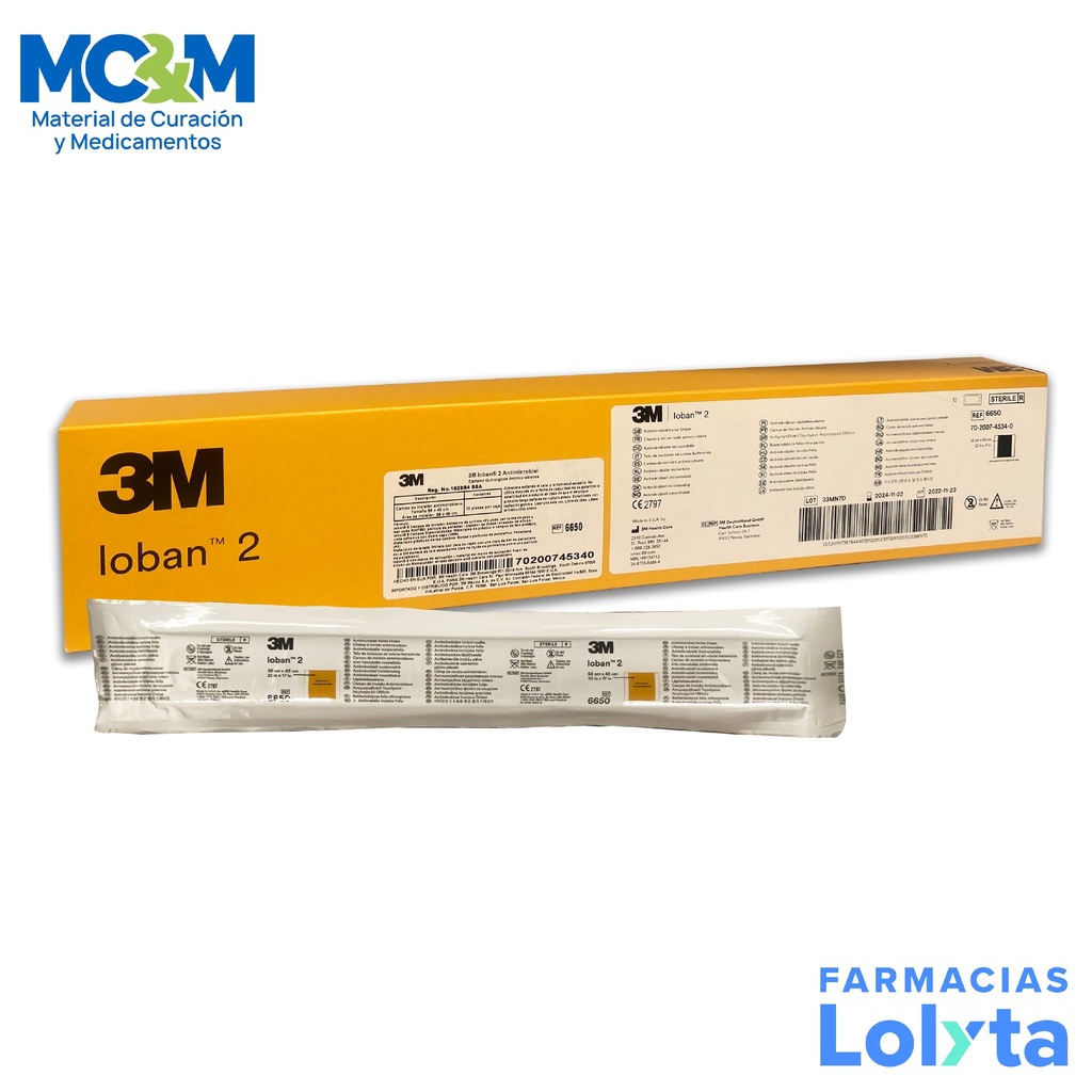 IOBAN 2 CAMPO QUIRURGICO P/INCISIONES ANTIMICROBIANO 56X45CM C/10 PZAS 3M REF 6650