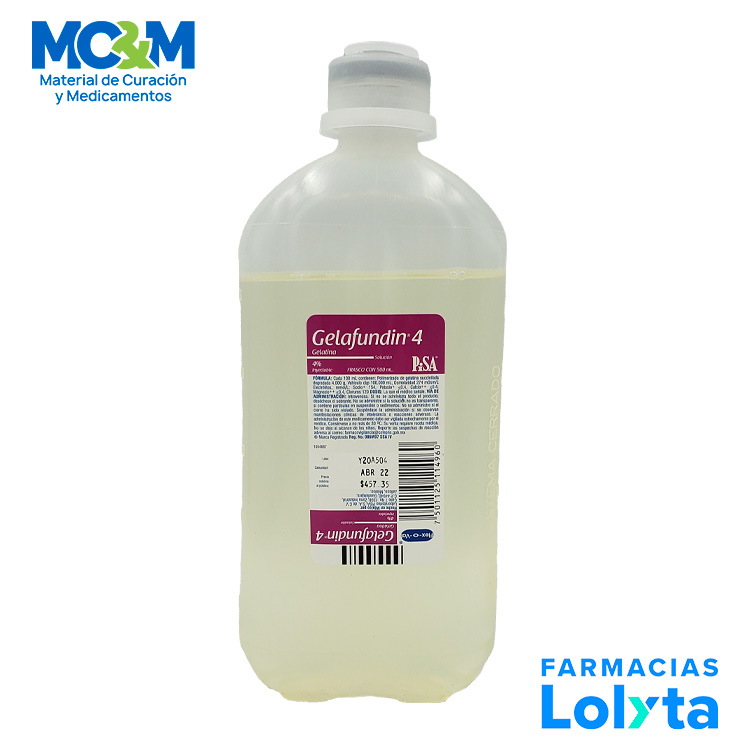 GELAFUNDIN 4 SOL INY 500 ML GELATINA 4% LAB PISA