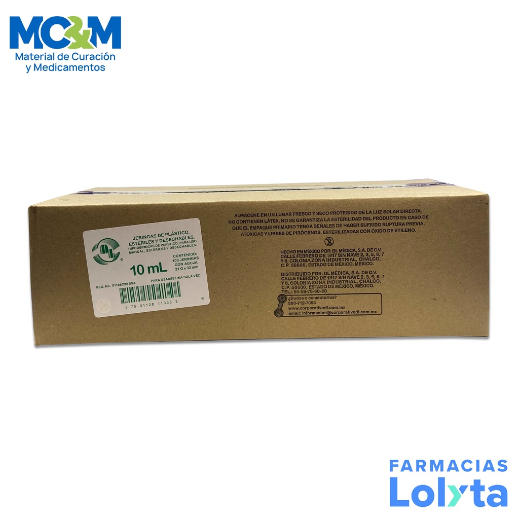 JERINGA 10 ML C/A 21X32 C/100 DENTILAB