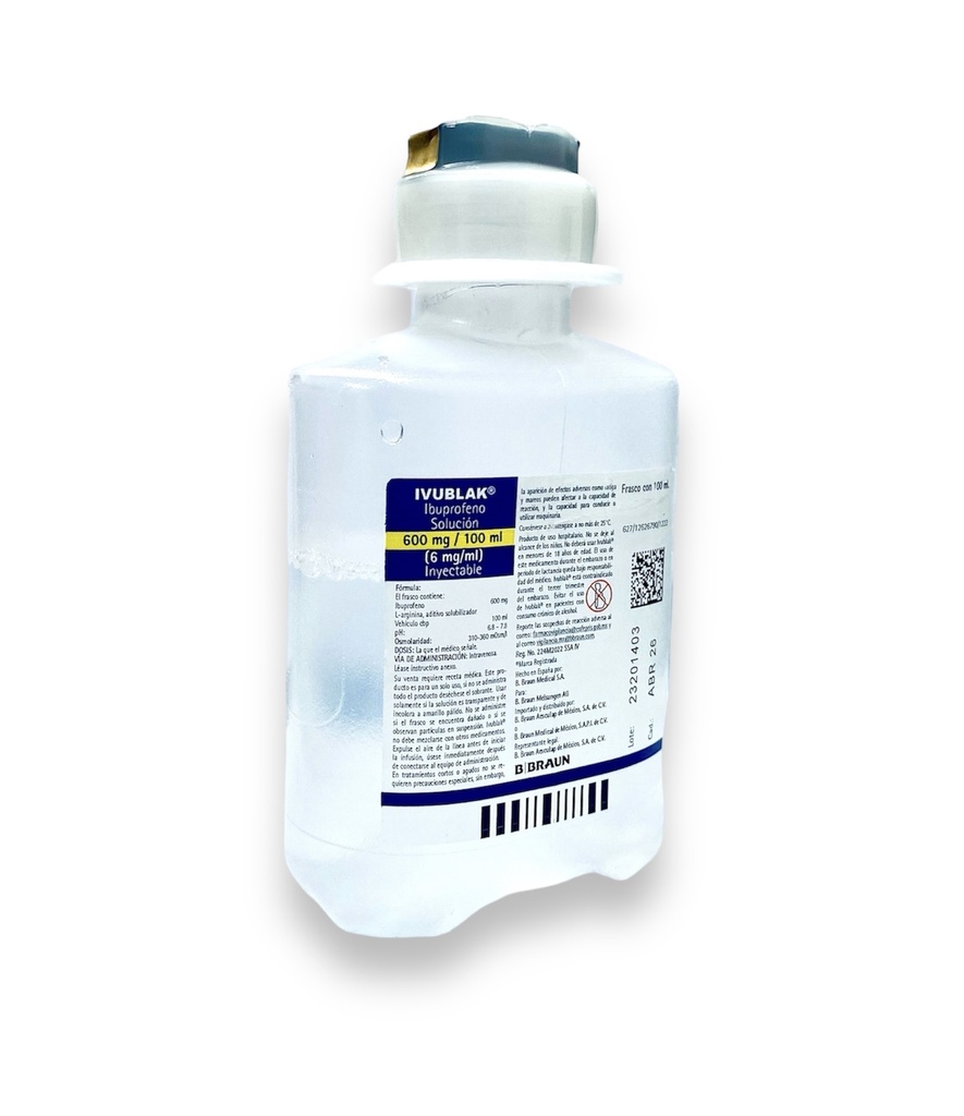 IVUBLAK SOL INY 600 MG/100 ML IBUPROFENO LAB B. BRAUN
