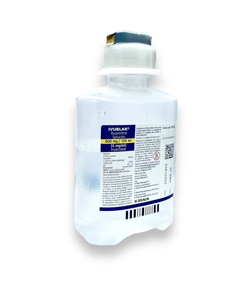 IVUBLAK SOL INY 600 MG/100 ML IBUPROFENO LAB B. BRAUN