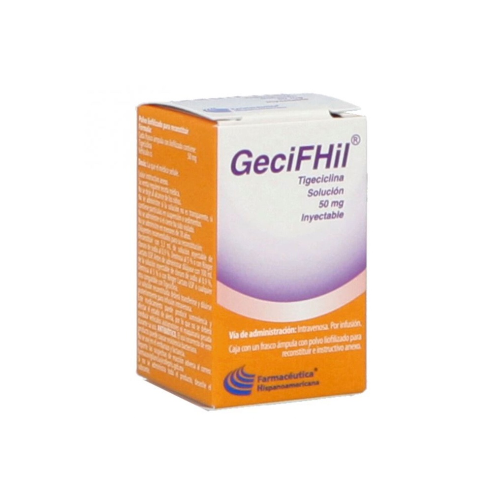 [2380] TIGECICLINA SOL INY 50 MG GECIFHIL LAB  FARMACEUTICA HISPANOAMERICANA