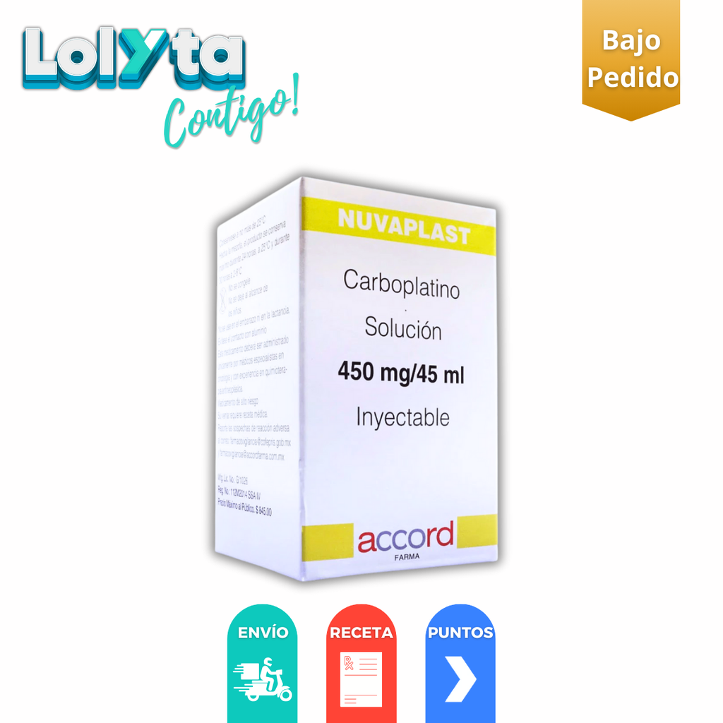 CARBOPLATINO SOL INY 450 MG/45 ML NUVAPLAST LAB ACCORD