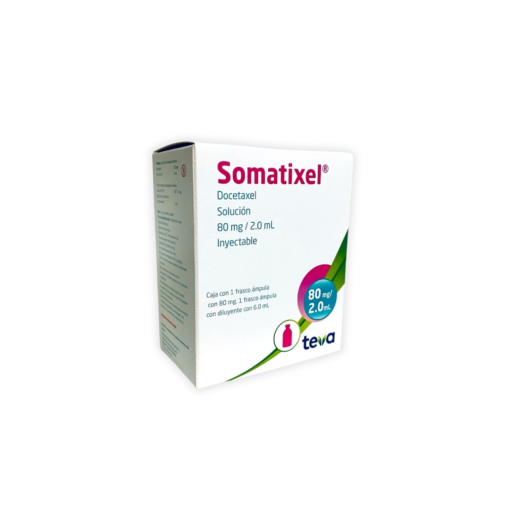DOCETAXEL SOL INY 80 MG/2 ML C/1 FCO AMPULA SOMATIXEL LAB TEVA (RF)