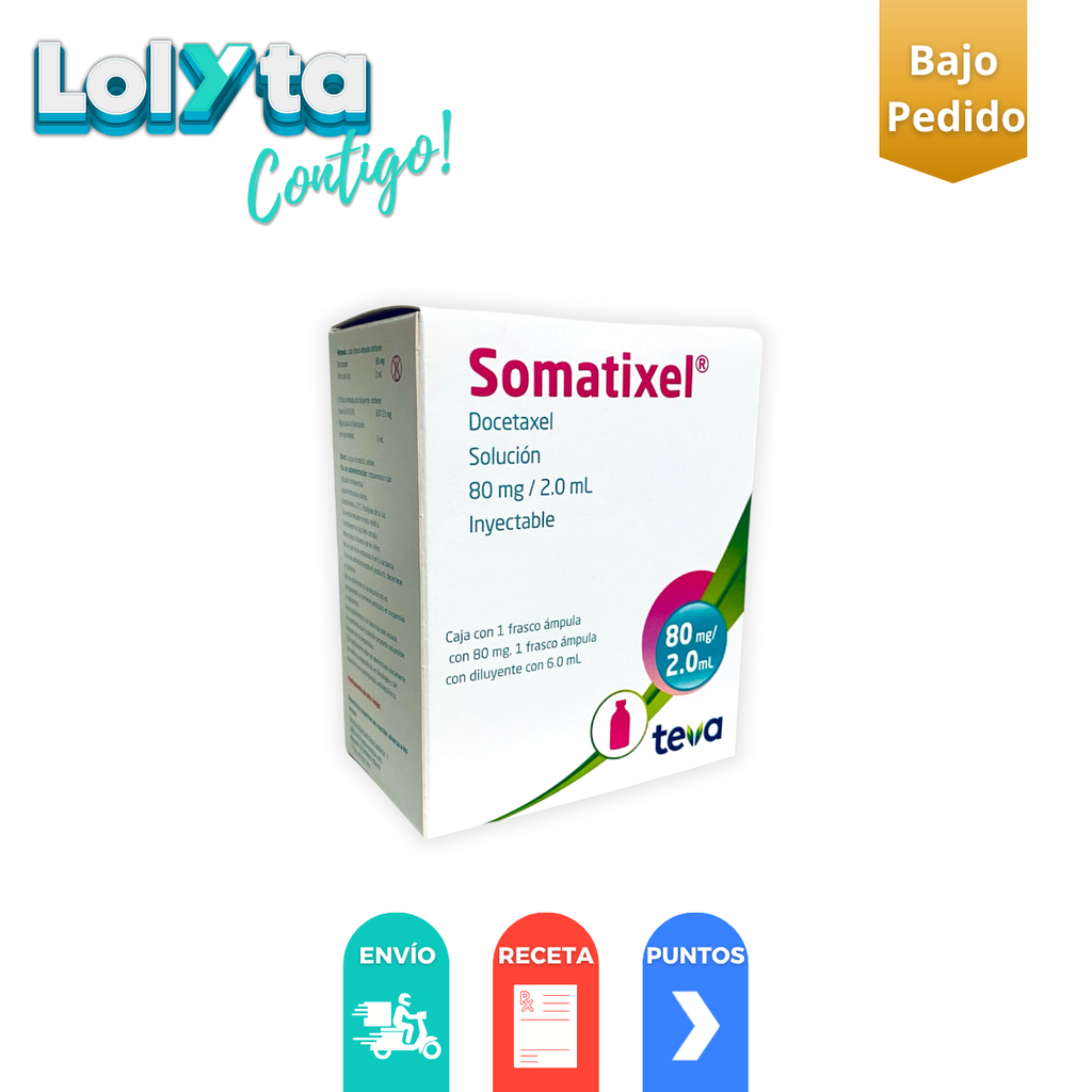 [1557] DOCETAXEL SOL INY 80 MG/2 ML C/1 FCO AMPULA SOMATIXEL LAB TEVA (RF)
