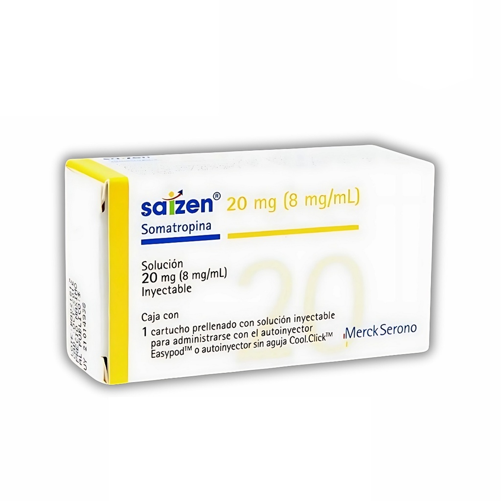 SAIZEN SOL INY 20 MG (8 MG/ML) CARTUCHO PRELLENADO SOMATROPINA LAB MERCK SERONO