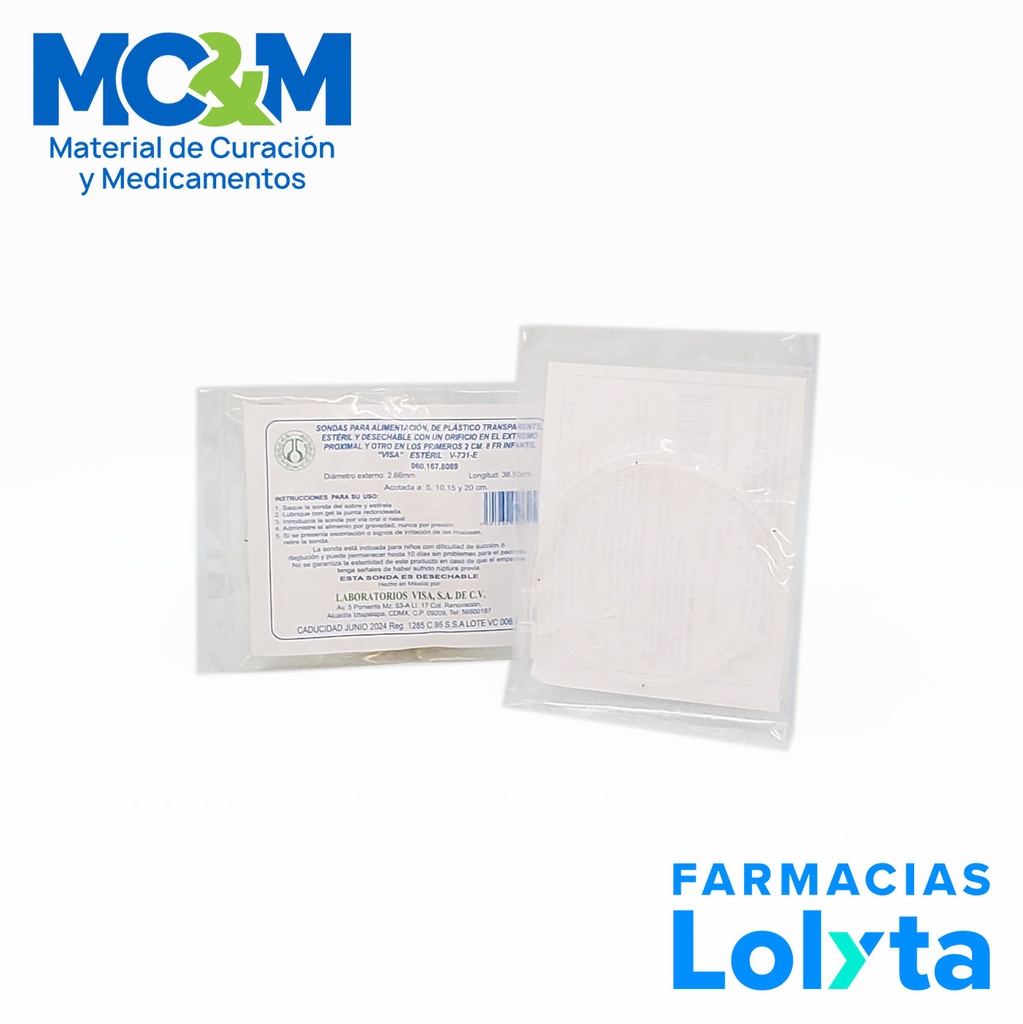 SONDA PARA ALIMENTACION INFANTIL 8 FR V-731-E VISA