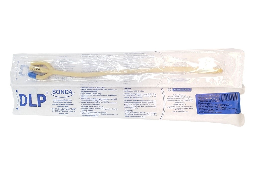 [3531] SONDA FOLEY #24 LATEX 3 VIAS GLOBO 30 ML DENTILAB