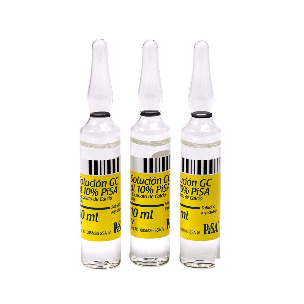 GLUCONATO CALCIO 10% SOL INY 10 ML PIEZA LAB PISA