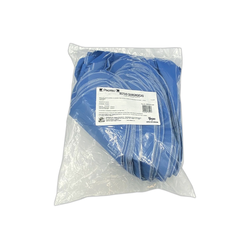 [146] BOTA QUIRURGICA CON PLANTILLA AZUL C/25 PARES PROTEC DEGASA 0814710