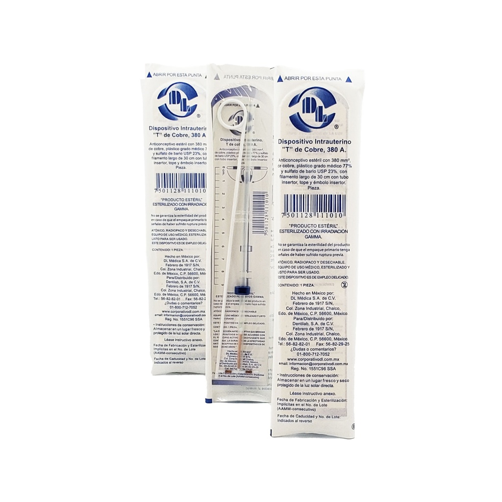 DISPOSITIVO INTRAUTERINO DIU "T" DE COBRE 380 A DENTILAB