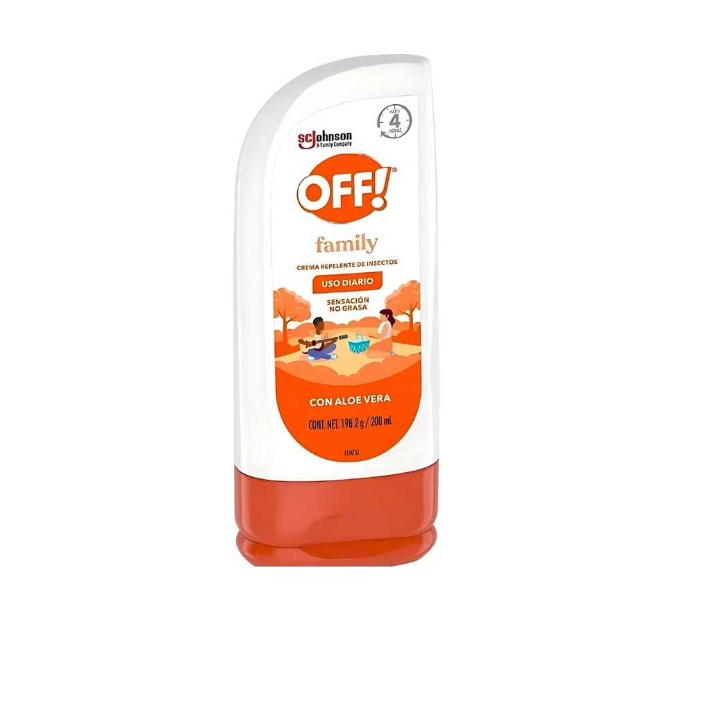 OFF FAMILY CREMA REPELENTE DE INSECTOS 200 ML USO DIARIO CON ALOE VERA LAB SC JOHNSON