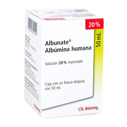 ALBUNATE 20% SOL INY 10 G/50 ML ALBUMINA HUMANA LAB CSL BEHRING