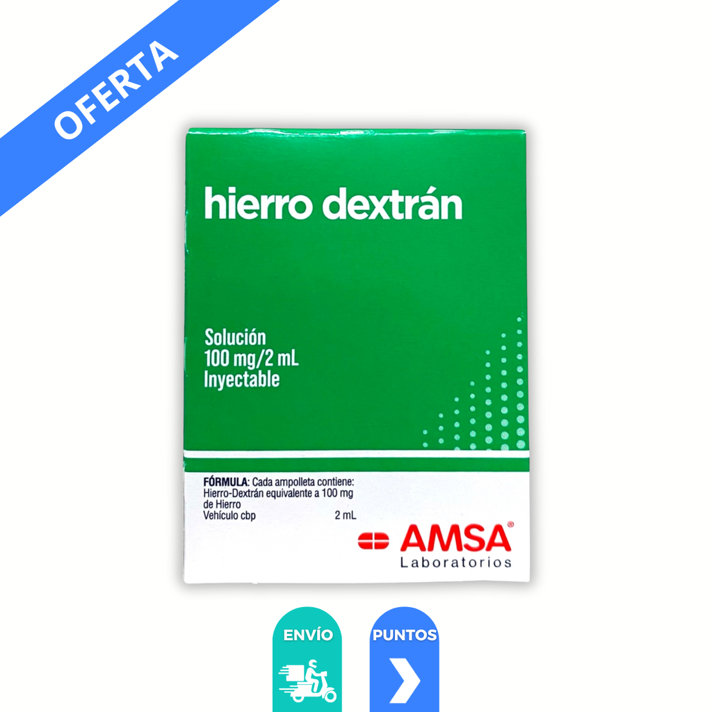 HIERRO DEXTRAN SOL INY 100MG/2ML C/3 AMP LAB AMSA