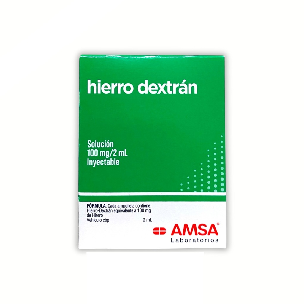 HIERRO DEXTRAN SOL INY 100MG/2ML C/3 AMP LAB AMSA