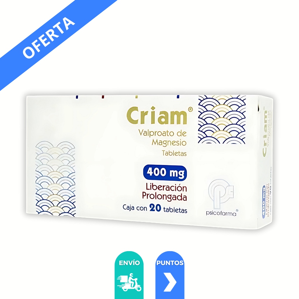 CRIAM 400 MG C/20 TAB LP VALPROATO DE MAGNESIO LAB PSICOFARMA
