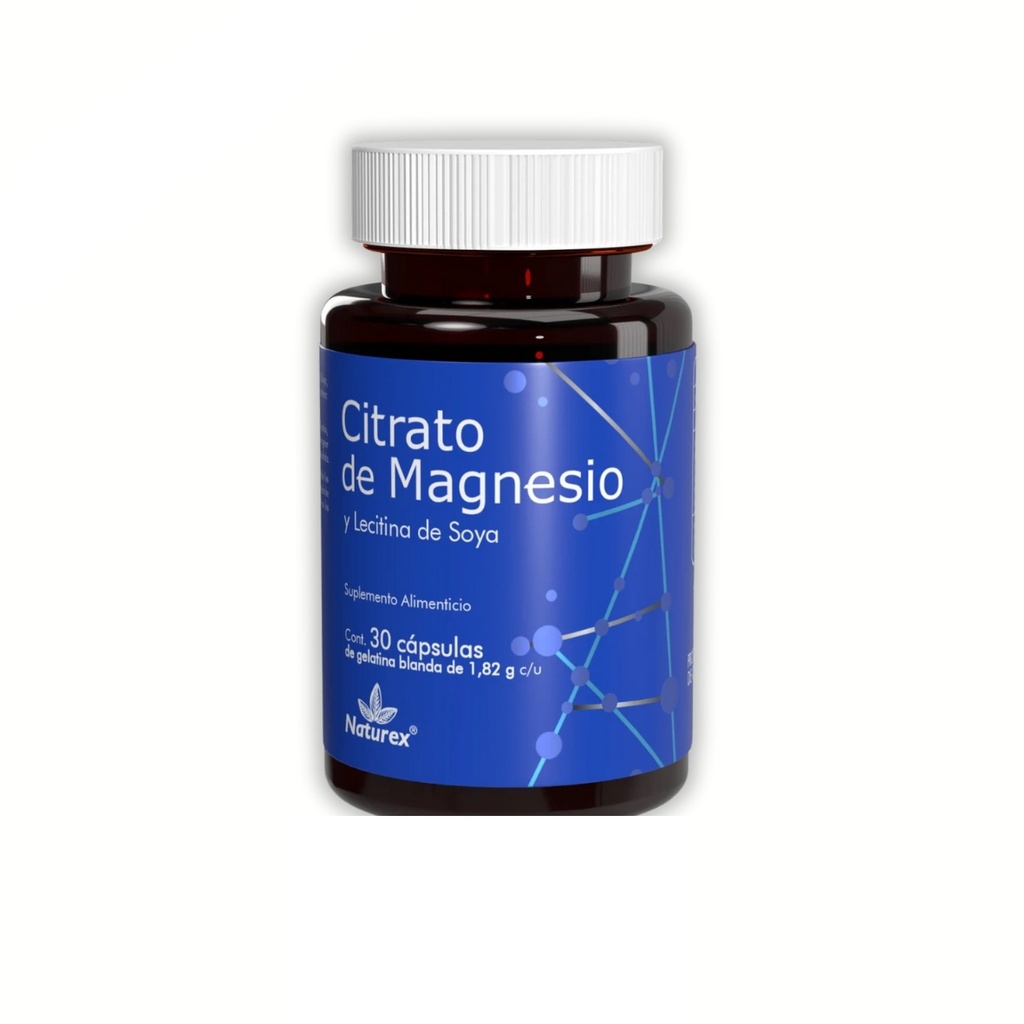 CITRATO DE MAGNESIO LECITINA DE SOYA 1.82 G C/30 CAP SUPLEMENTO ALIMENTICIO LAB NATUREX