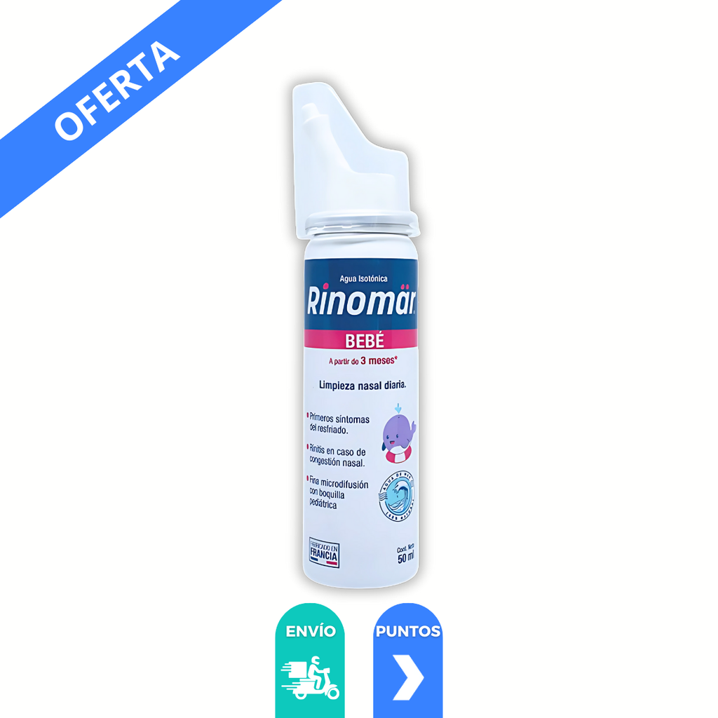 AGUA DE MAR ISOTONICA SOL HUMECTANTE NASAL USO DIARIO C/50 ML RINOMAR BEBE LAB DACLAF