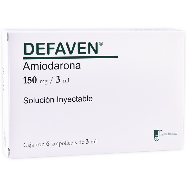 AMIODARONA SOL INY 150 MG/3 ML C/6 AMP DEFAVEN LAB FARMADEXTRUM