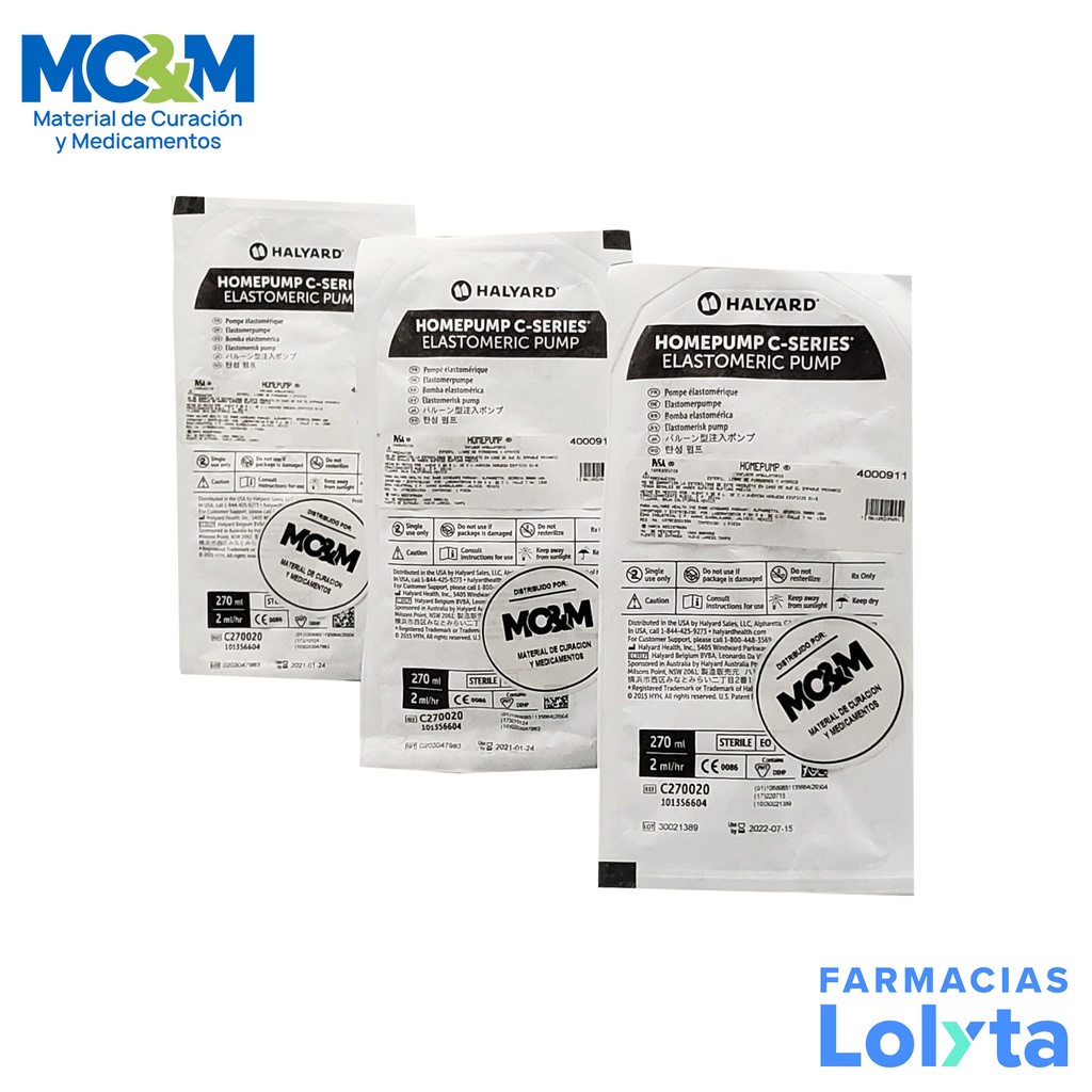 INFUSOR ELASTOMERICO 270 ML 2 ML/H HOMEPUMP C LAB PISA