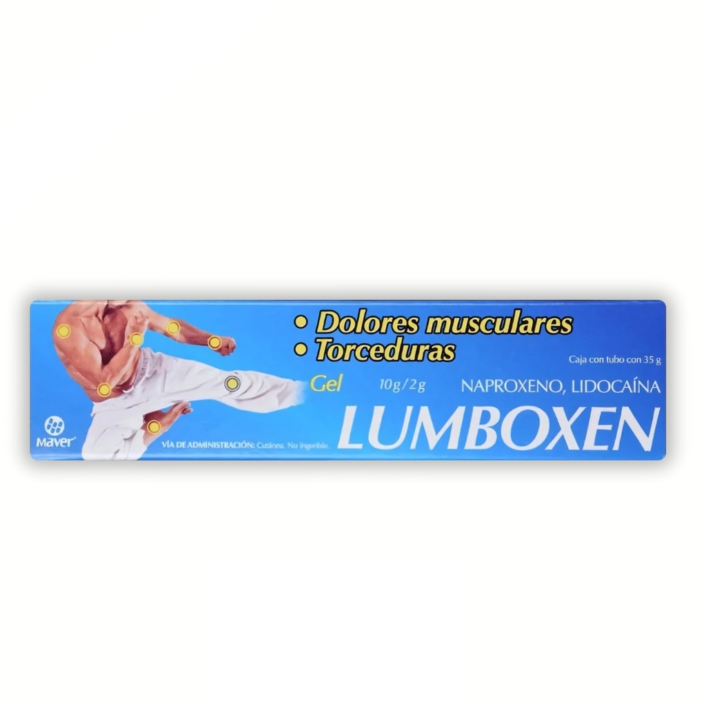 NAPROXENO LIDOCAINA GEL 10/2 G/100 G TUBO C/35 G LUMBOXEN AZUL LAB MAVER