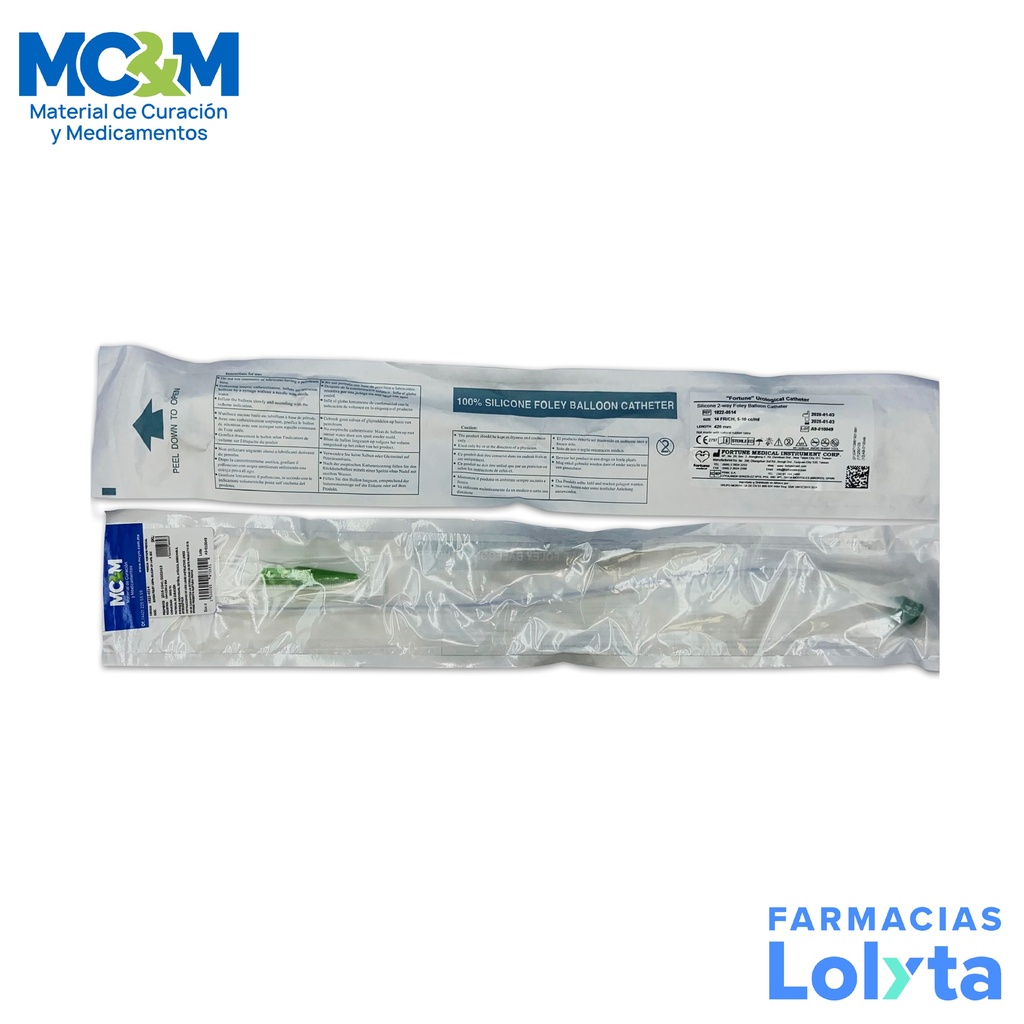 SONDA FOLEY SILICON 14 FR 2 VIAS 5 CC FORTUNE MEDICAL