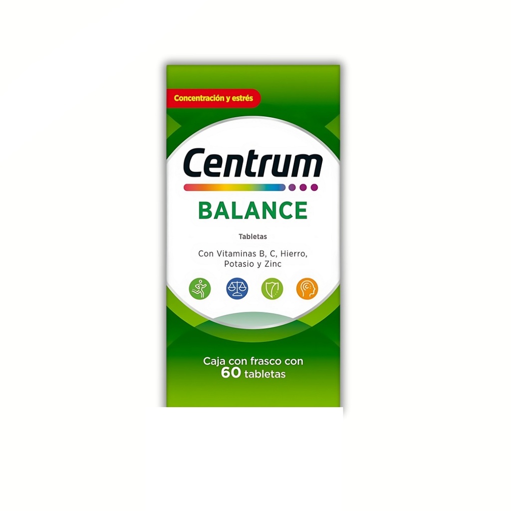 CENTRUM BALANCE C/60 TAB VITAMINA B Y C HIERRO POTASIO ZINC LAB GSK