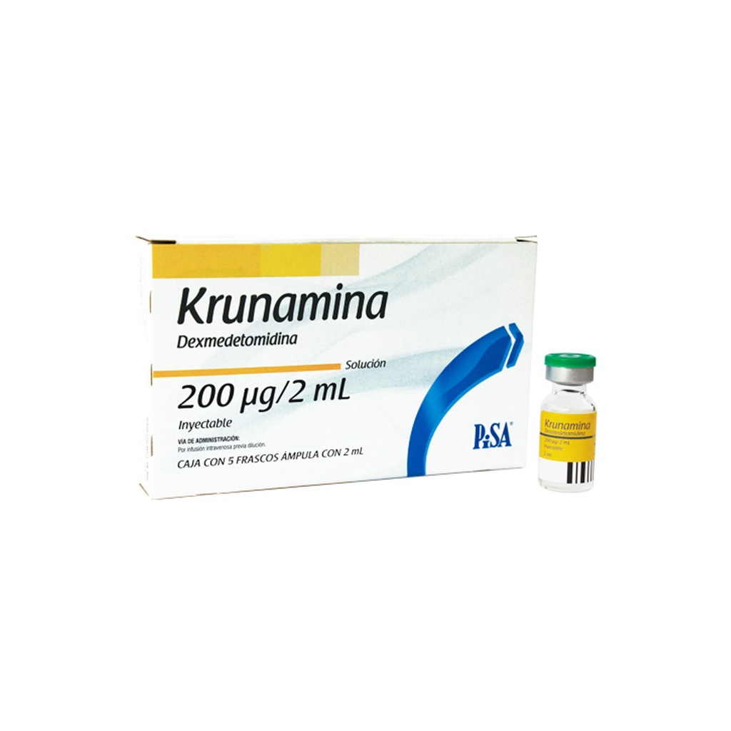DEXMEDETOMIDINA SOL INY 200 MCG/2 ML C/5 AMP KRUNAMINA LAB PISA
