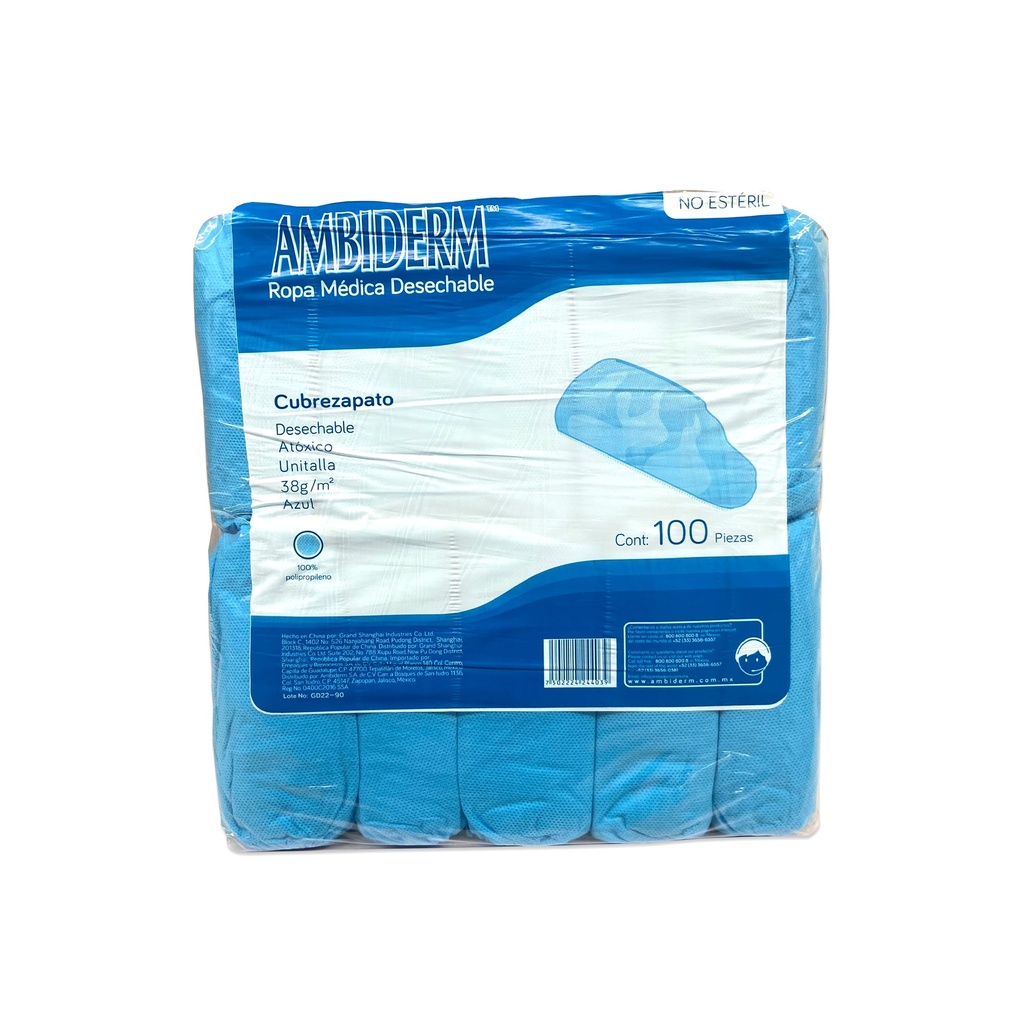 CUBRE ZAPATO SIN ANTIDERRAPANTE C/100 PIEZAS AMBIDERM