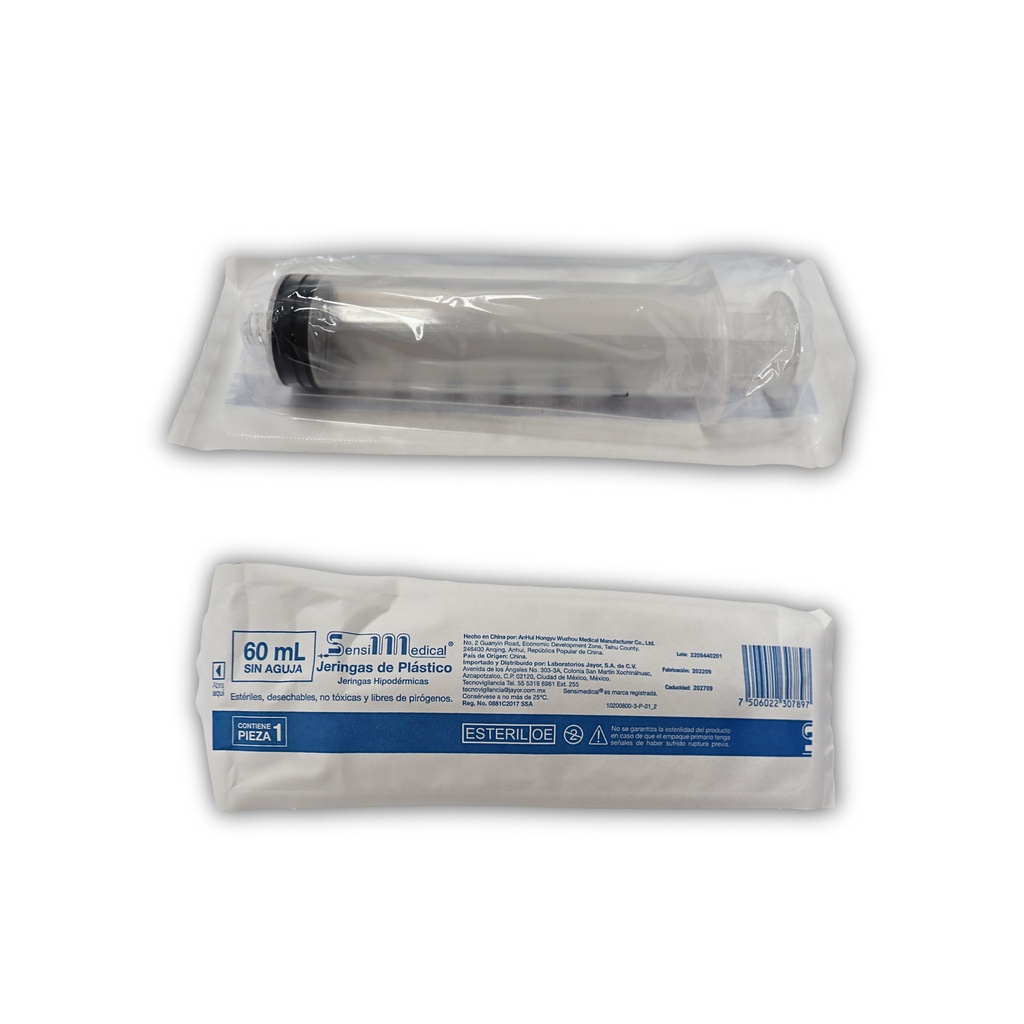JERINGA 60ML S/AGUJA SENSIMEDICAL