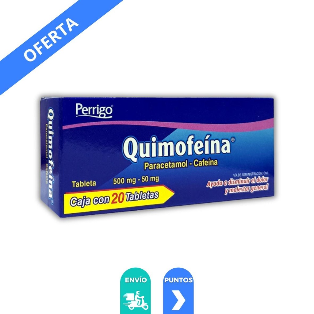 PARACETAMOL CAFEINA 500/50 MG C/20 TAB QUIMOFEINA LAB QUIFA