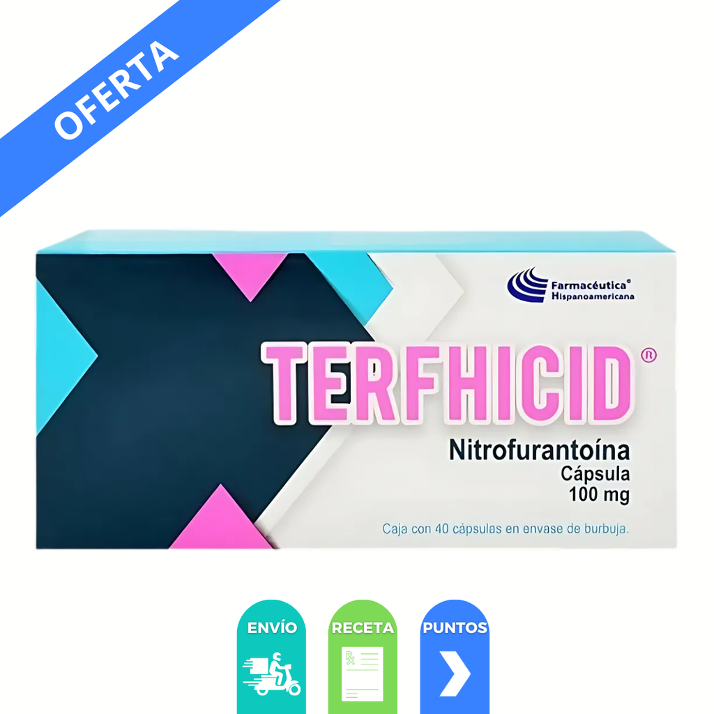 NITROFURANTOINA 100 MG C/40 CAP TERFHICID LAB FARMACEUTICA HISPANOAMERICANA