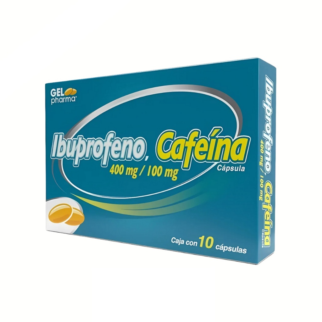 IBUPROFENO CAFEINA 400/100 MG C/10 CAP LAB GELPHARMA