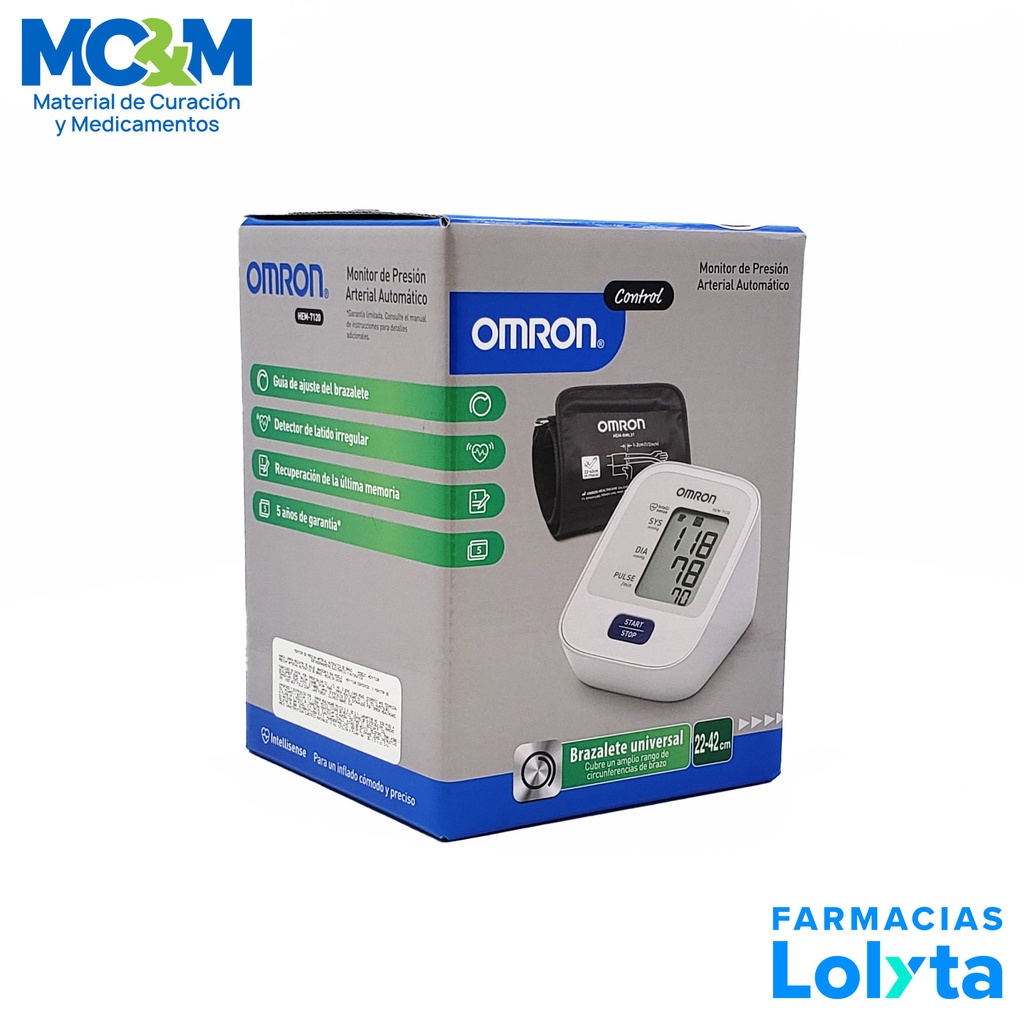 BAUMANOMETRO DE BRAZO PRESION ARTERIAL DIGITAL DE INFLACIÓN AUTOMATICA OMRON REF:HEM-7120