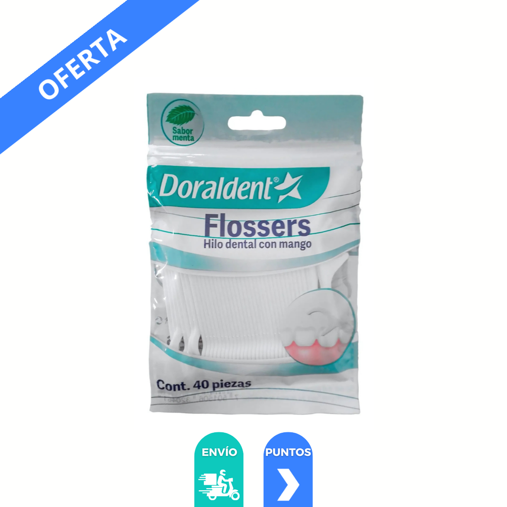 [3998] HILO DENTAL CON MANGO C/40 PZAS FLOSSERS DORALDENT