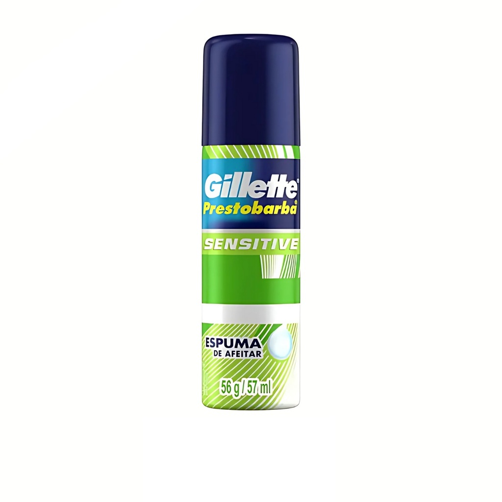 ESPUMA DE AFEITAR 56 G/57 ML GILLETTE PRESTOBARBA SENSITIVE P&G