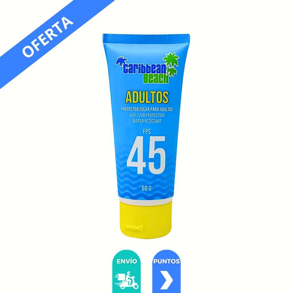 [4022] BLOQUEADOR SOLAR CORPORAL ADULTO FPS 45 TUBO C/60 G CARIBBEAN BEACH