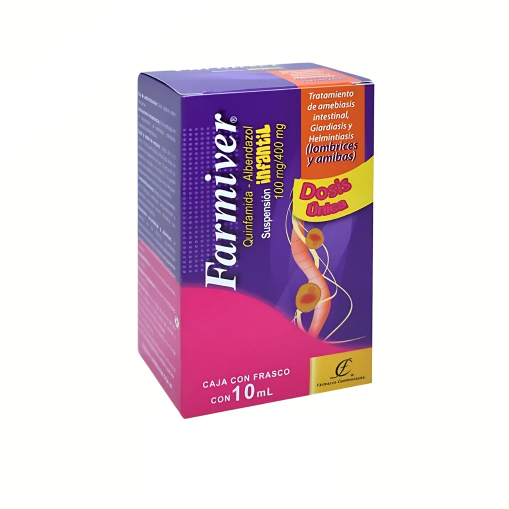 [4001] QUINFAMIDA ALBENDAZOL SUSP 100/400 MG/10 ML FARMIVER INFANTIL LAB FARMACOS CONTINENTALES