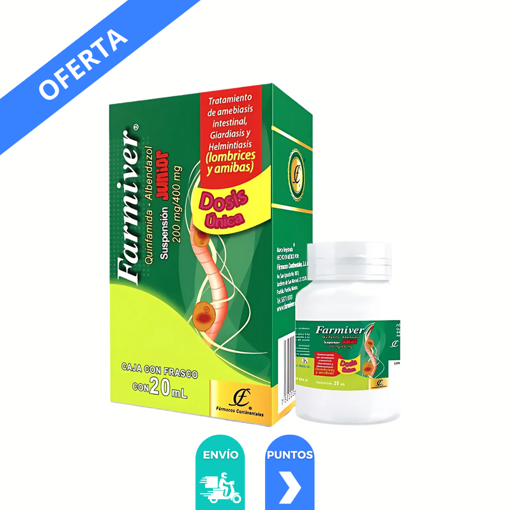 QUINFAMIDA ALBENDAZOL SUSP 200/400 MG/20 ML FARMIVER JUNIOR LAB FARMACOS CONTINENTALES