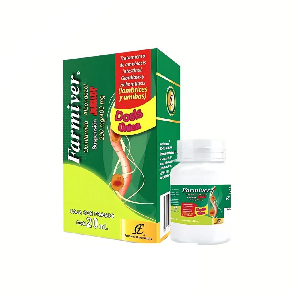 QUINFAMIDA ALBENDAZOL SUSP 200/400 MG/20 ML FARMIVER JUNIOR LAB FARMACOS CONTINENTALES